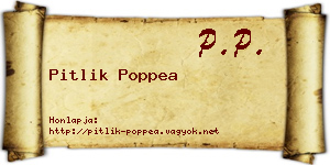 Pitlik Poppea névjegykártya